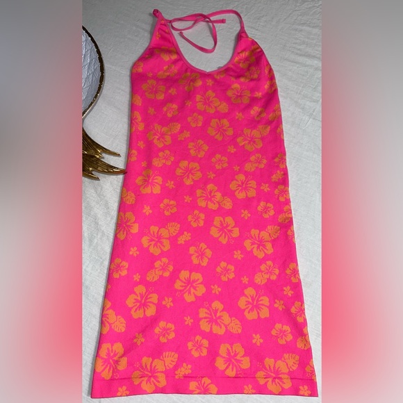 No Boundaries Other - Floral swim cover bodycon halter dress